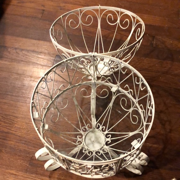 20" VTG METAL EGG SHAPED DISPLAY STAND CAGE WITH GLASS SHELF TABLETOP - Picture 3 of 8